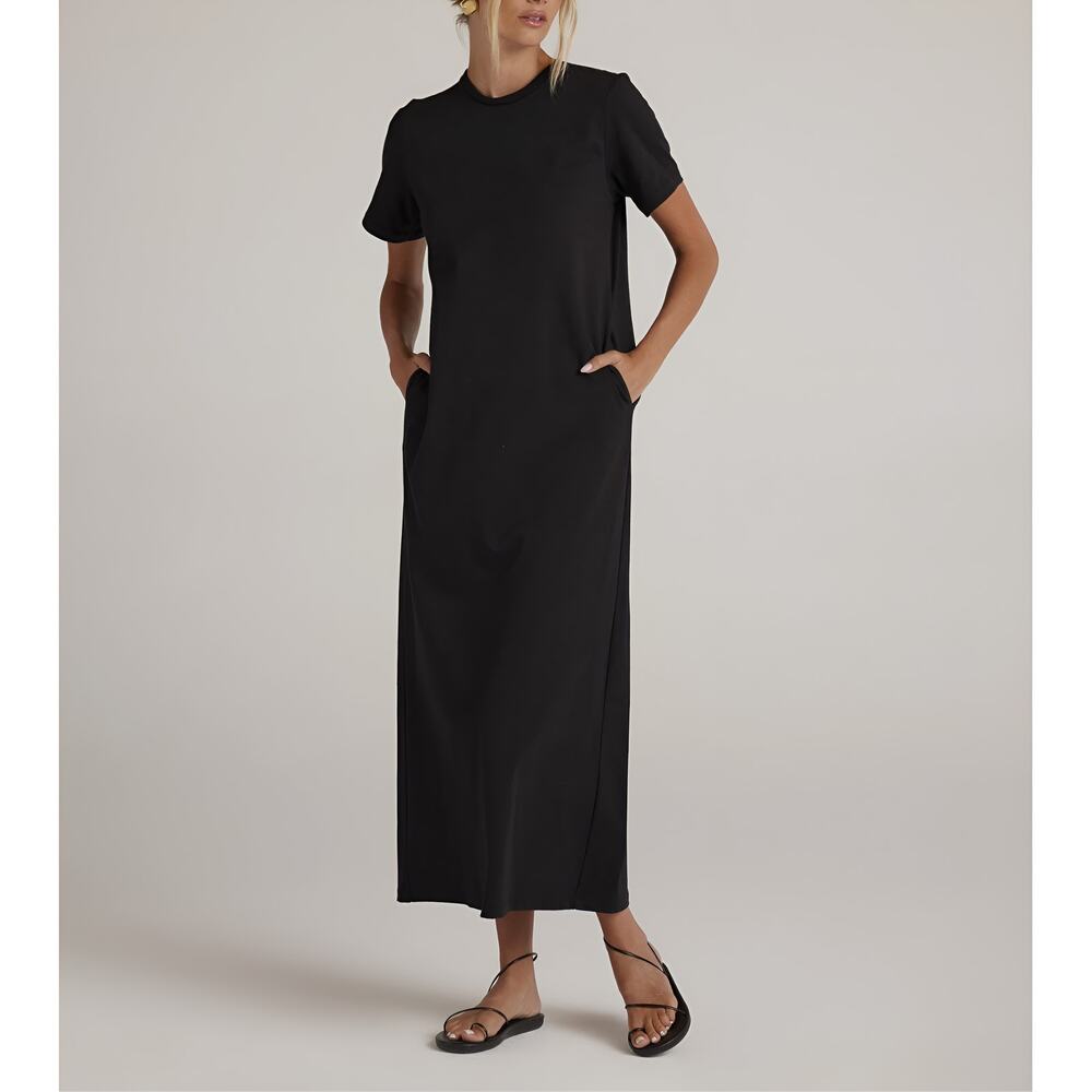 Clyque Walker Short Sleeve T Shirt Maxi Dress Black Size XS NWT